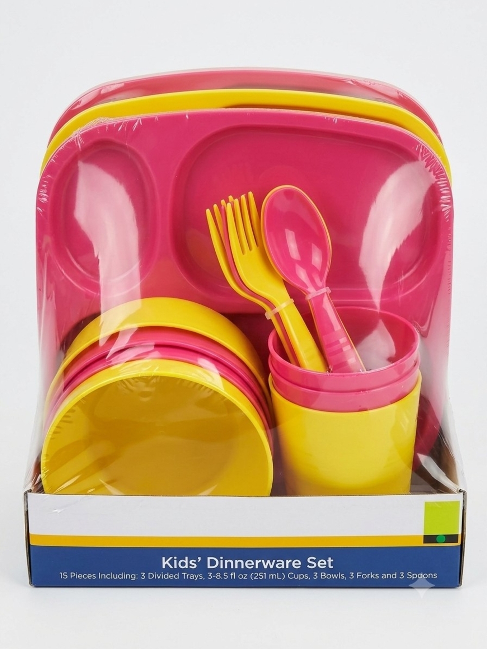 Kids' Pink and Yellow 20 Piece Dinnerware Set - Brand Not Visible